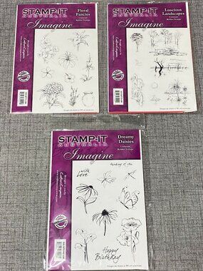 Crafters Companion Rubber Cling Stamps Stamp It Australia Flowers Lot Of 3 New